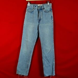 REFORMATION Cynthia‎ High Rise Straight Cropped Jeans In Tahoe Womens Size 23